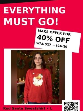 Unisex Vintage-Inspired Red Santa Face Sweatshirt
